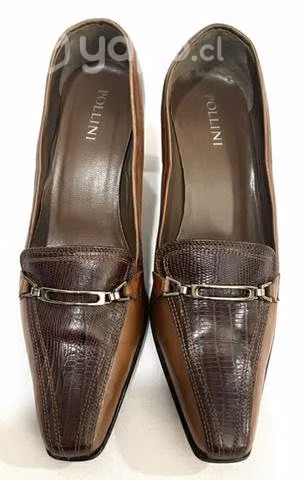 Zapato de Cuero Marca Pollini N*38 Café - Imagen 4