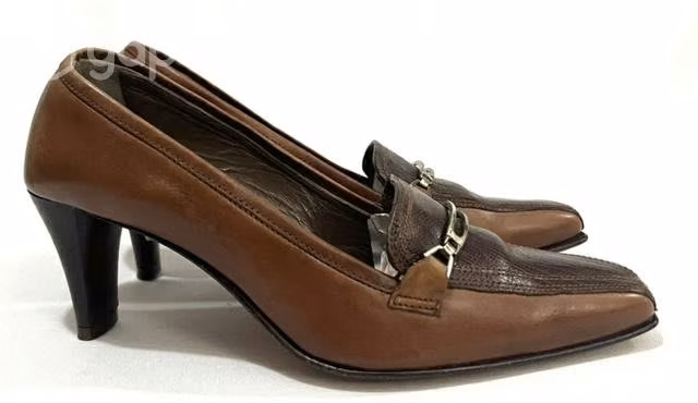 Zapato de Cuero Marca Pollini N*38 Café - Imagen 2
