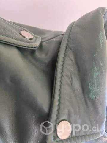 Chaqueta de cuero MANGO talla XS verde