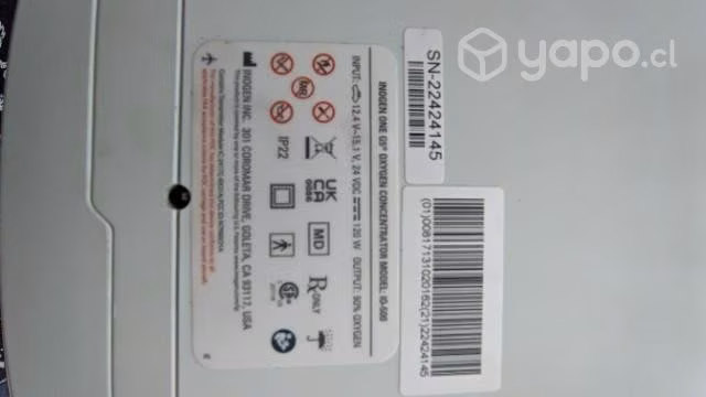 Inogen One G5, con dos baterías 6 y 13 horas.