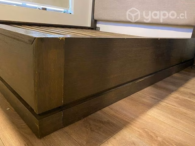 Cama king usada de madera sólida en buen estado - Imagen 3