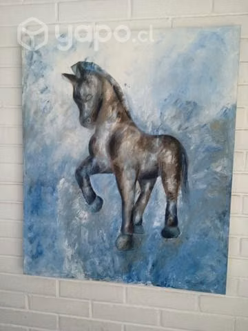 Bello cuadro de Caballo de Troya oleo - Imagen 2