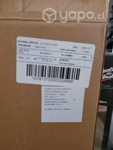 Notebook HP nuevo, por no uso