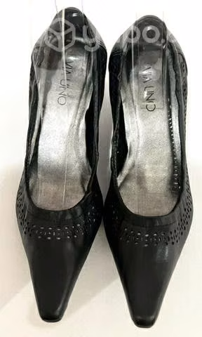 Zapato De Cuero Marca Via Uno N*36 Negro - Imagen 4