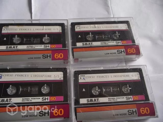 Cassettes 60 minutos grabados curso de frances