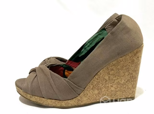 Zapato De Tela Taco Chino Marca Basement N*37.5