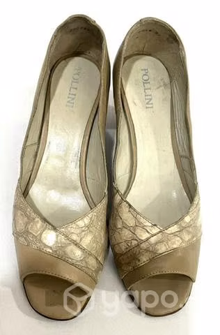 Zapato de Cuero Marca Pollini N*37 Café Claro - Imagen 4