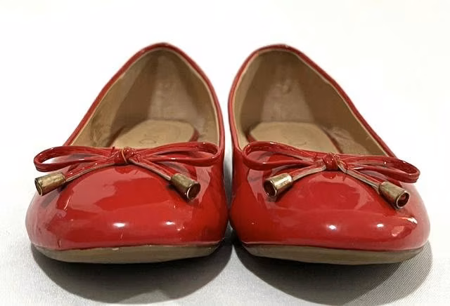 Zapato Plano Sintético Marca Via Uno N*35 Rojo
