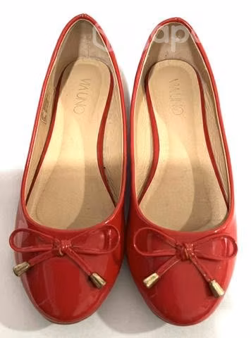 Zapato Plano Sintético Marca Via Uno N*35 Rojo