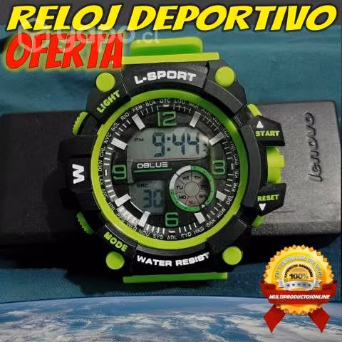 Reloj Deportivo Digital Alarma, Cronógrafo, Fecha