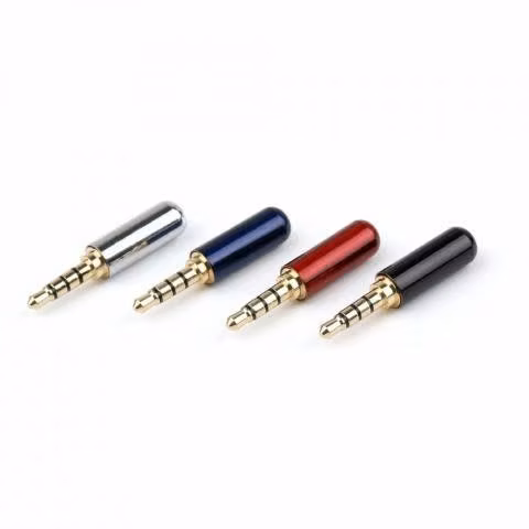 1 Unids Conector Jack 3.5mm 4 Polos Macho Para Sol