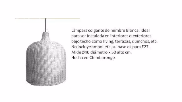 Lampara de mimbre de chimbarongo