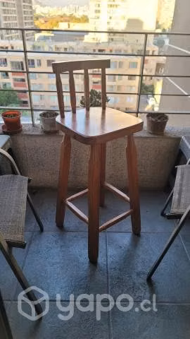 Taburete alto de madera - Imagen 2