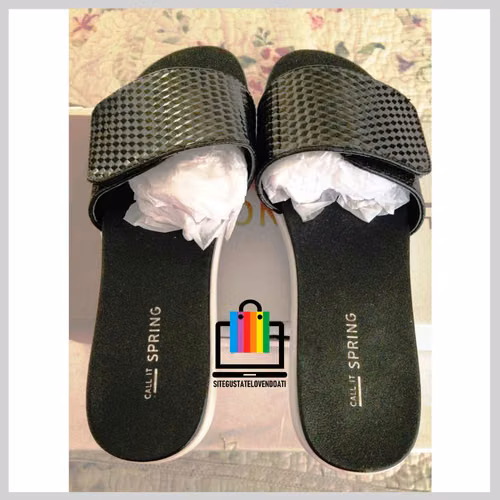 Sandalias Call Spring Blanco Negro nuevas con caj - Imagen 2