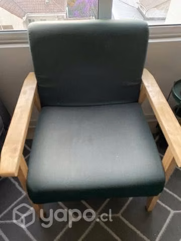 Silla de tela verde - Imagen 2