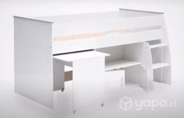 Bella cama con colchón y escritorio - Imagen 4