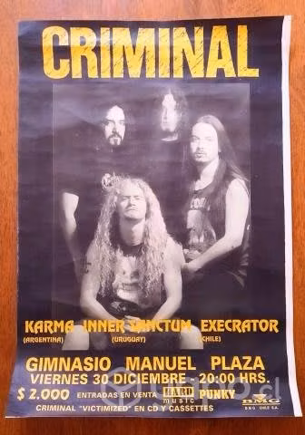 Afiche Criminal, Karma, Inner Sanctum y Execrator