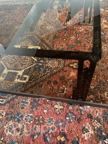 Mesa de centro de vidrio con base de fierro Vidrio