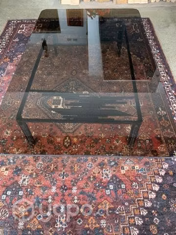 Mesa de centro de vidrio con base de fierro Vidrio