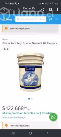 Pintura ken acryl blanca 20l