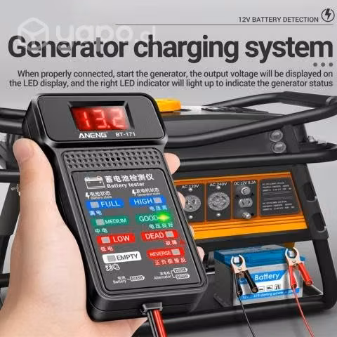 Probador 12V verifica nivel de carga baterías auto - Imagen 3