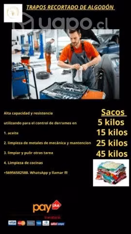 Trapos recortado de algodón