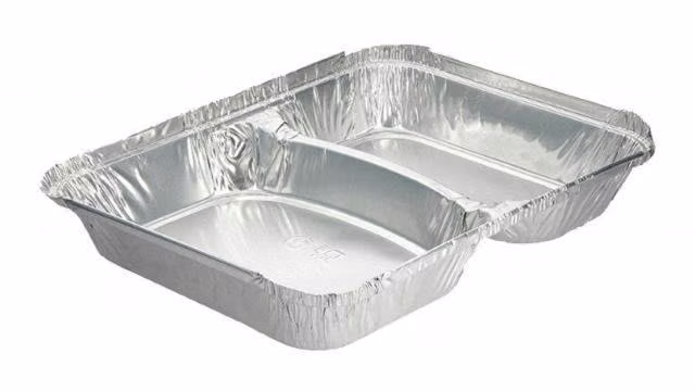 Bandeja Aluminio c/división y Tapa de Cristal