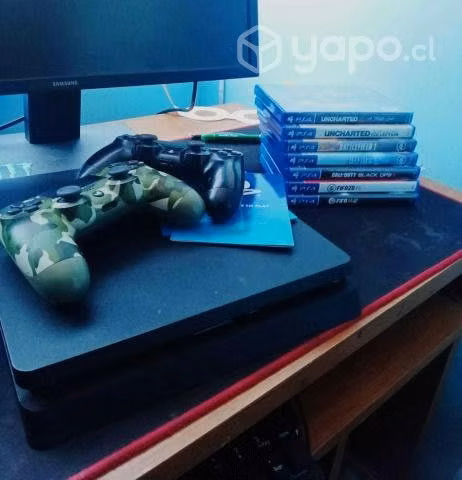 Ps4 slim de 500 gb + 2 controles y 7 juegos