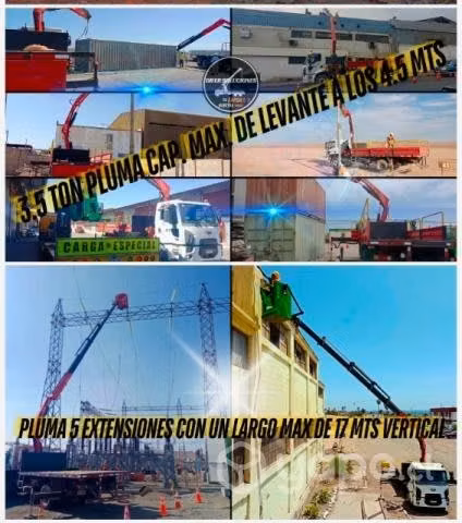 Camión pluma c/operador, canastillo alza hombre