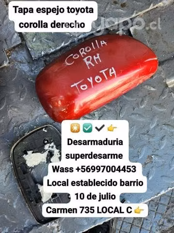 Tapa de Espejo Toyota Corolla derecho