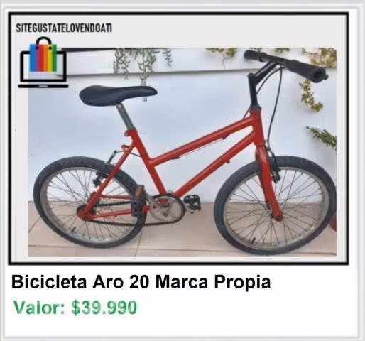 Bicicleta Aro 20 Roja Marca Propia Poco Uso