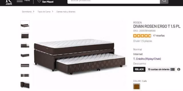cama divan rosen ergo plaza 1/2