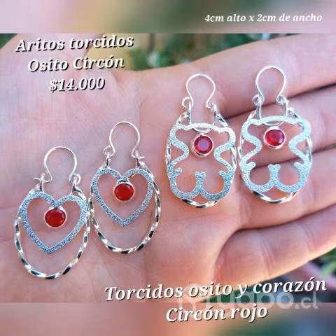 Aritos torcidos con circón