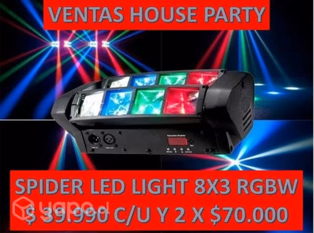 Spider led light 8x3w rgbw