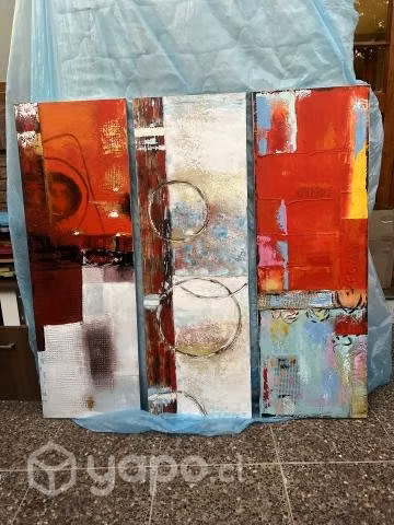 Cuadro Óleo 40x120 cm. Abstracto