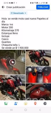 Tvs , CC 200, año 2022