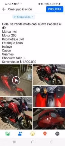 Tvs , CC 200, año 2022
