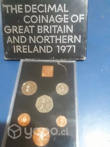 Colección de monedas de Gran Bretaña de 1971