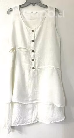 Vestido 90% Lino Marca Fbo Italy Talla L/xl Usado