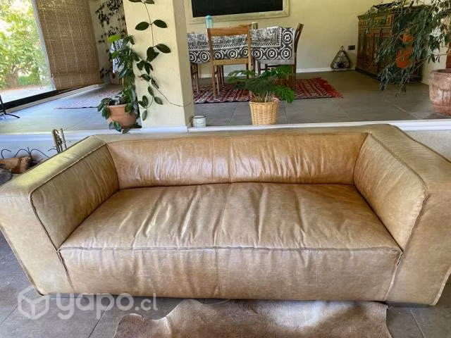 Sillón cuero 3 cuerpos, excelente estado