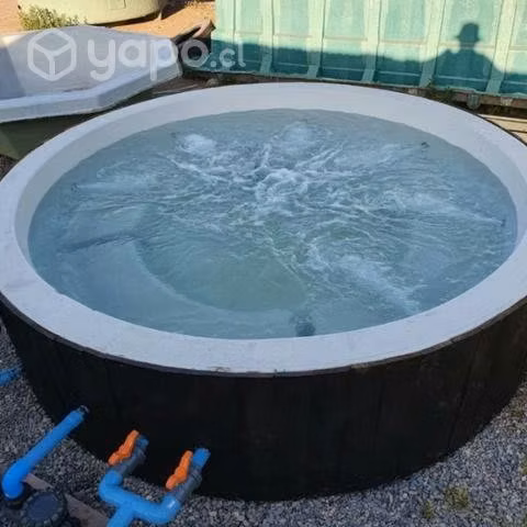 Jacuzzi fibra de vidrio con borde de madera 2.80 M