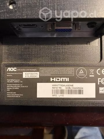 Pantalla AOC 21,5 pulgadas
