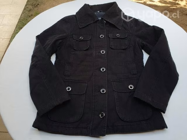 Chaqueta / abrigo negro de tela, Talla S o colegio