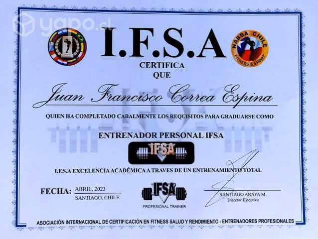 Entrenador personal acreditado
