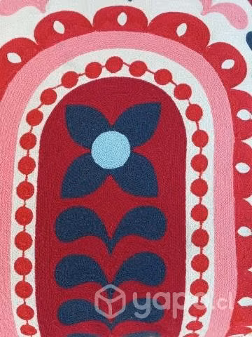 Par de Cojines Bordados Flor Algodón - Imagen 3