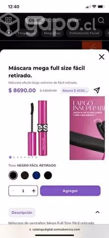 Perfume y mascara de pestañas esika
