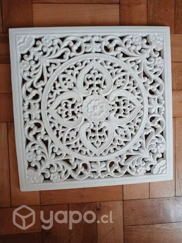 Cuadro Madera Tallada Mandala Flor - Imagen 2