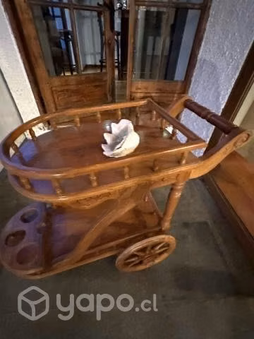 Carro bar de madera con ruedas. - Imagen 2