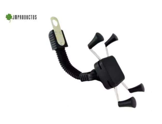 Soporte Porta Celular Moto Tipo X Sujecion Espejo - Imagen 2