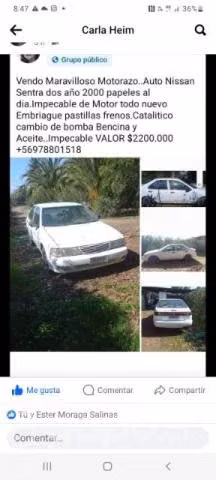 Maravilloso Motorazo Nissan Sentra 2